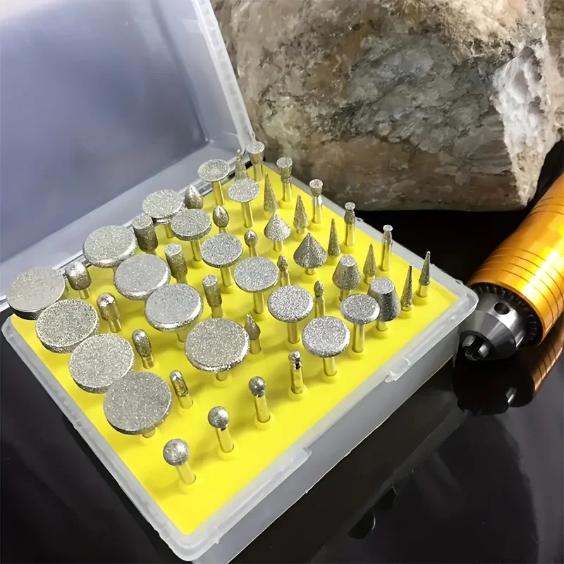 Oudtinx 50pcs Diamond Coated Grinding Head Grinding Burrs Set for Dremel Rotary Tool
Oudtinx 50pcs Diamond Coated Grinding Head Grinding Burrs Set for Dremel Rotary Tool