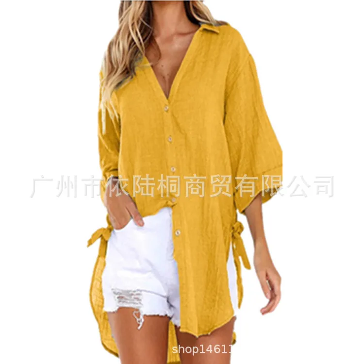 Large Sized Casual Solid Color Minimalist Cardigan For Women Lace-up Button Lapel Shirt Loose Side Knotted Long Sleeve Shirt
Large Sized Casual Solid Color Minimalist Cardigan For Women Lace-up Button Lapel Shirt Loose Side Knotted Long Sleeve Shirt