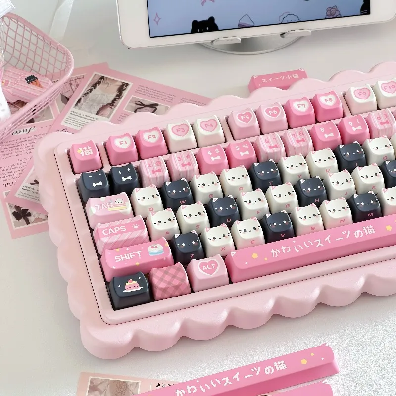 Cat Dessert Theme Keycaps Set Customized PBT Sublimation Cherry Profile Keyboard Cap for Gaming Mechanical Keyboard Accessories
Cat Dessert Theme Keycaps Set Customized PBT Sublimation Cherry Profile Keyboard Cap for Gaming Mechanical Keyboard Accessories