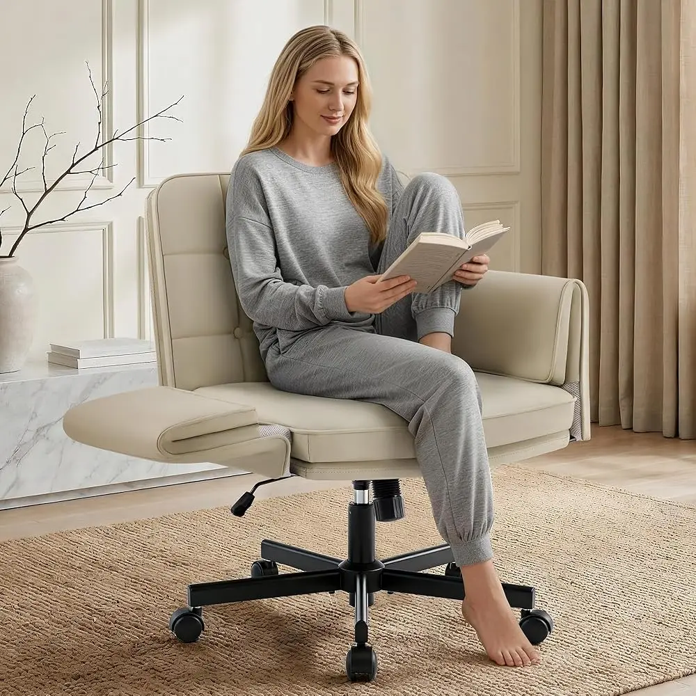 Criss Cross Chair with Wheels - PU Leather Comfy Wide Seat Criss Cross Desk Office Chair with Armrests - Comfortable Swivel R
Criss Cross Chair with Wheels - PU Leather Comfy Wide Seat Criss Cross Desk Office Chair with Armrests - Comfortable Swivel R