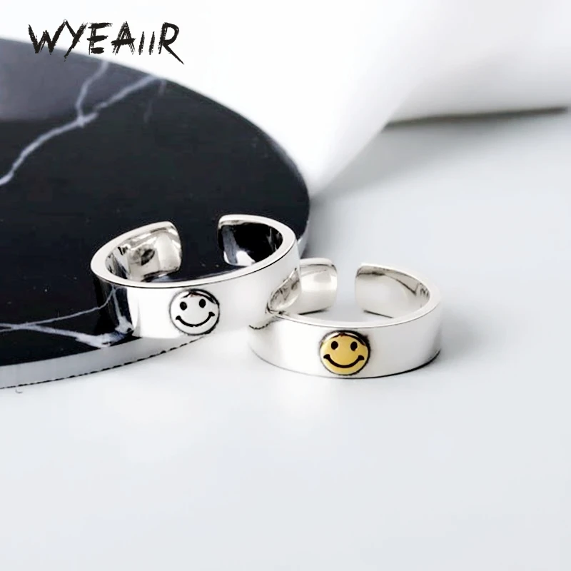 WYEAIIR 925 Sterling Silver Retro Cute Face Resizable Opening Ring For Women Luxury Jewelry
WYEAIIR 925 Sterling Silver Retro Cute Face Resizable Opening Ring For Women Luxury Jewelry