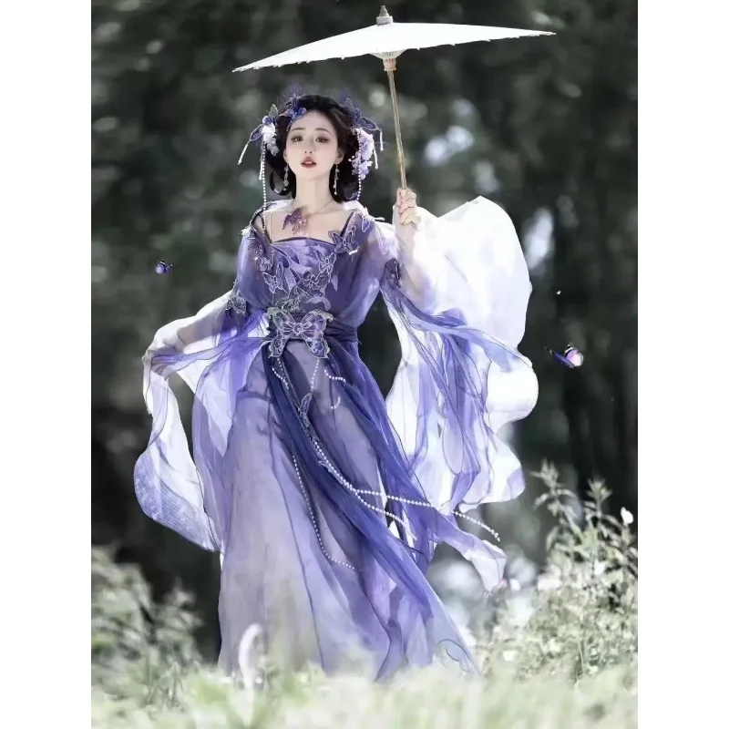 Original Chinese Purple Hanfu Women's Weijin Period Embroidery Butterfly Hezi Skirt Niche Halloween Goddess Cosplay Clothing
Original Chinese Purple Hanfu Women's Weijin Period Embroidery Butterfly Hezi Skirt Niche Halloween Goddess Cosplay Clothing