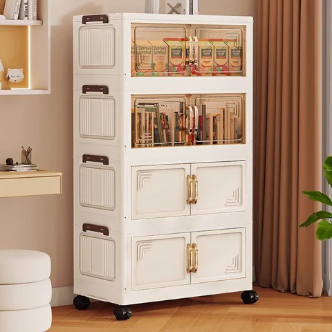 45/55/65cm Length Multifunction Storage Cabinet Large Capacity Foldable Easy-to-Install Storage Box Dustproof Wardrobe