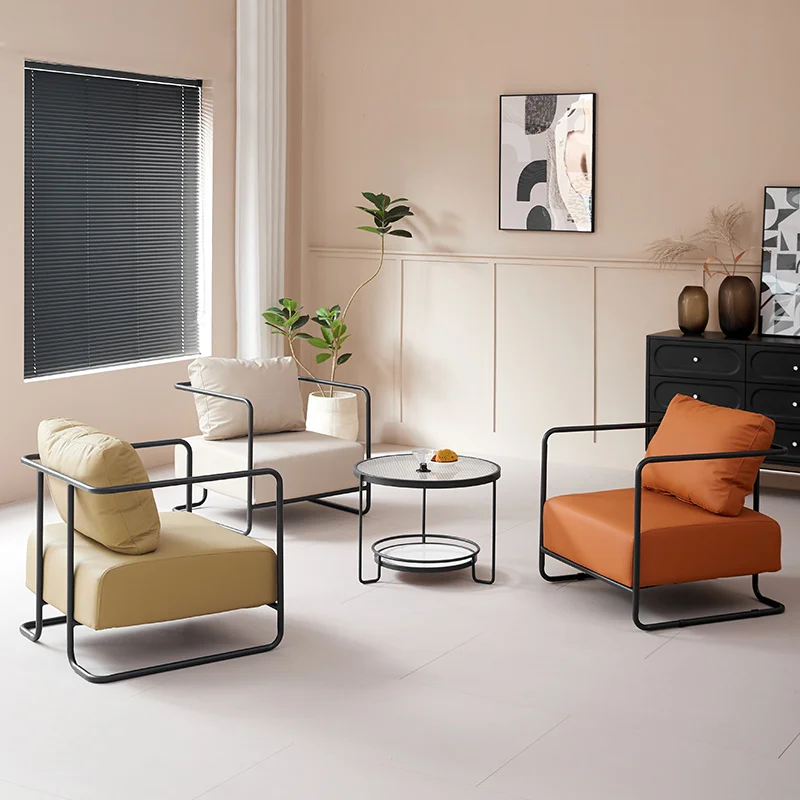 Custom Iron Art Sofa Chair Retro Industrial Style Light Luxury Simple Living Room Rest Area Sofa Designer Single Small Sofa
Custom Iron Art Sofa Chair Retro Industrial Style Light Luxury Simple Living Room Rest Area Sofa Designer Single Small Sofa
