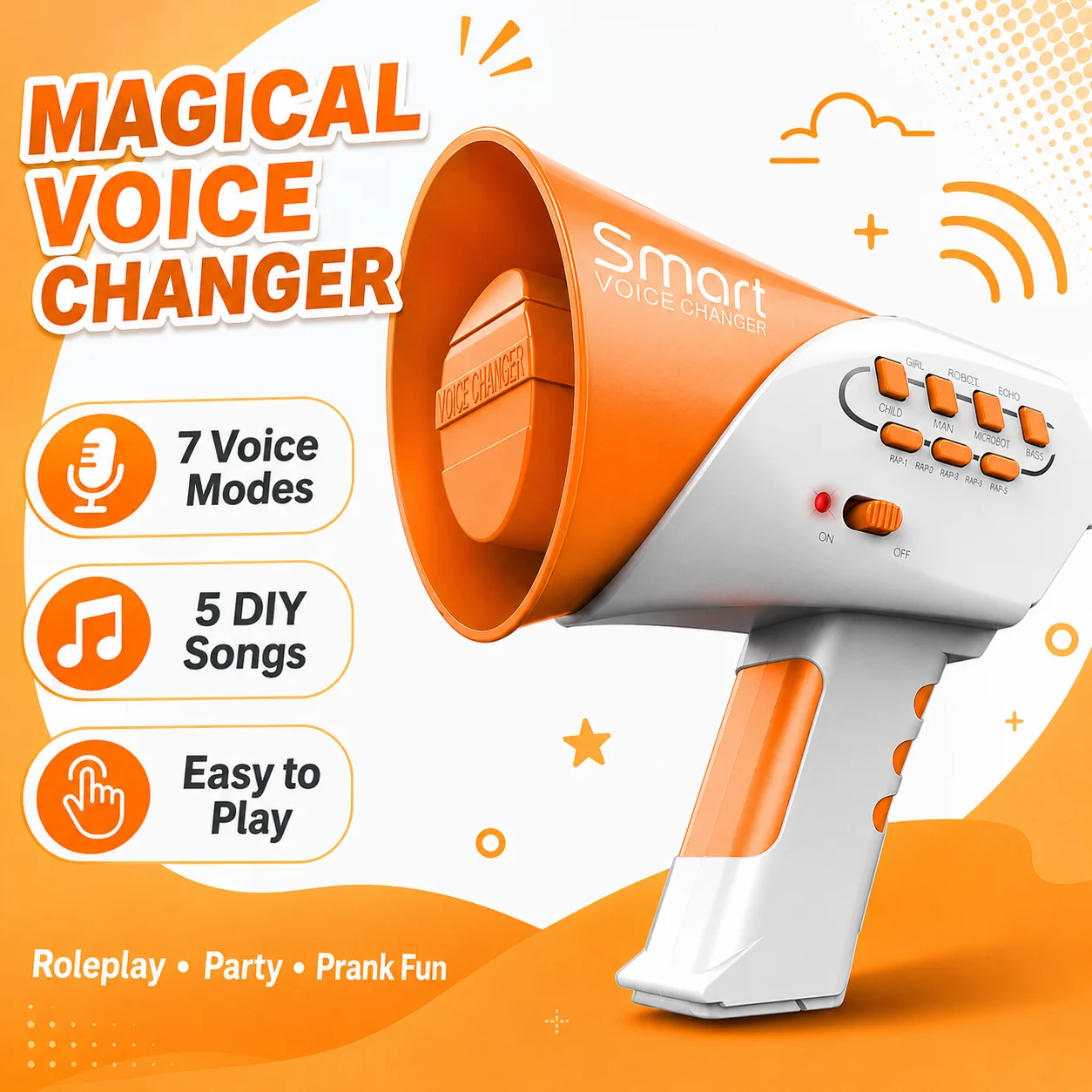 Kids Voice Changer Megaphone Toy, Electric Loudspeaker Prank Roleplay Prop, Funny Xmas Party Gift for Children
Kids Voice Changer Megaphone Toy, Electric Loudspeaker Prank Roleplay Prop, Funny Xmas Party Gift for Children