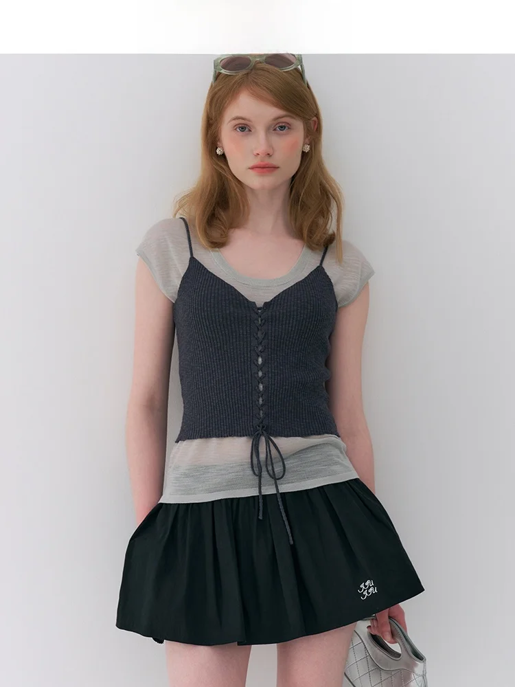 Slimming Effect Two-Piece Set Jiujiu Knitted Top Women's Short Sleeve Summer 2026 New Style Versatile Layered Binding Top
Slimming Effect Two-Piece Set Jiujiu Knitted Top Women's Short Sleeve Summer 2026 New Style Versatile Layered Binding Top