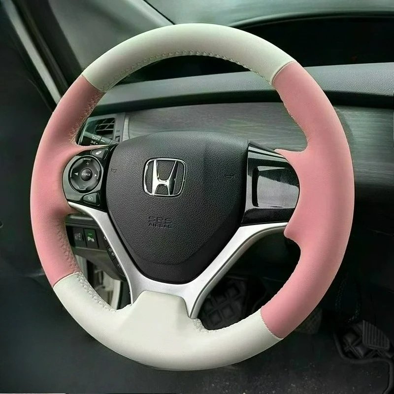 Hand-stitched renovation wear-resistant black pink leather steering wheel cover For Honda Civic 2012-2015 JADE 2013-2016
Hand-stitched renovation wear-resistant black pink leather steering wheel cover For Honda Civic 2012-2015 JADE 2013-2016