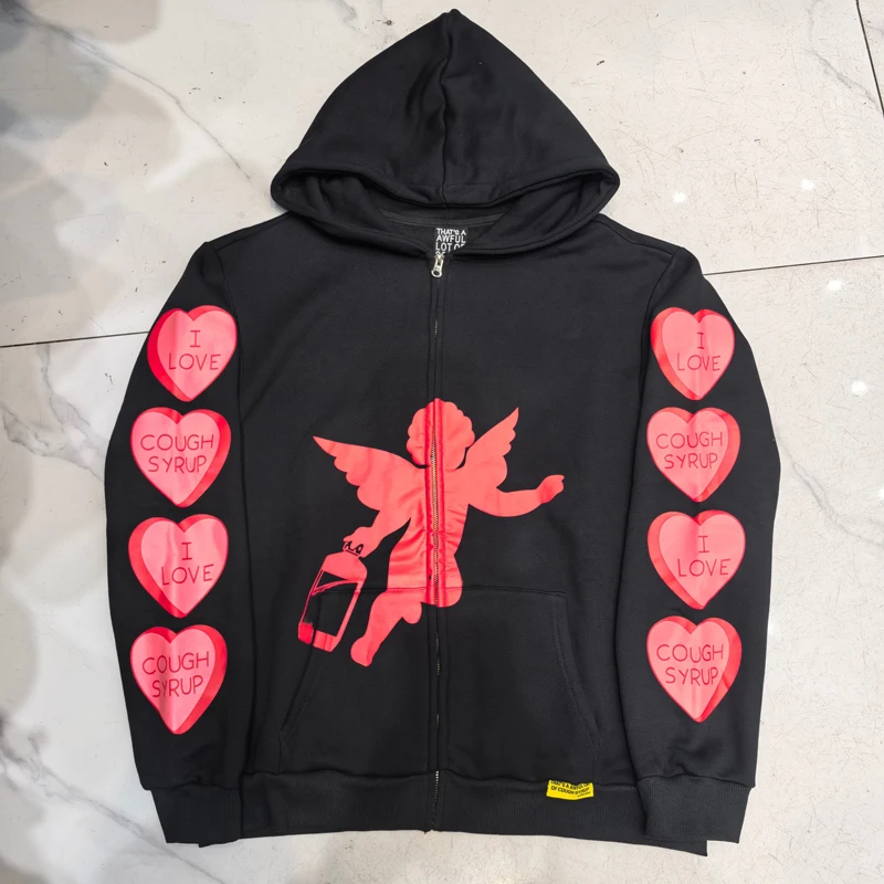Real Photos THAT'S A AWFUL LOT OF COUGH SYRUP Sweatshirt Men Women Casual Loose Jacket Angel Printed Fleece Hoodie
Real Photos THAT'S A AWFUL LOT OF COUGH SYRUP Sweatshirt Men Women Casual Loose Jacket Angel Printed Fleece Hoodie