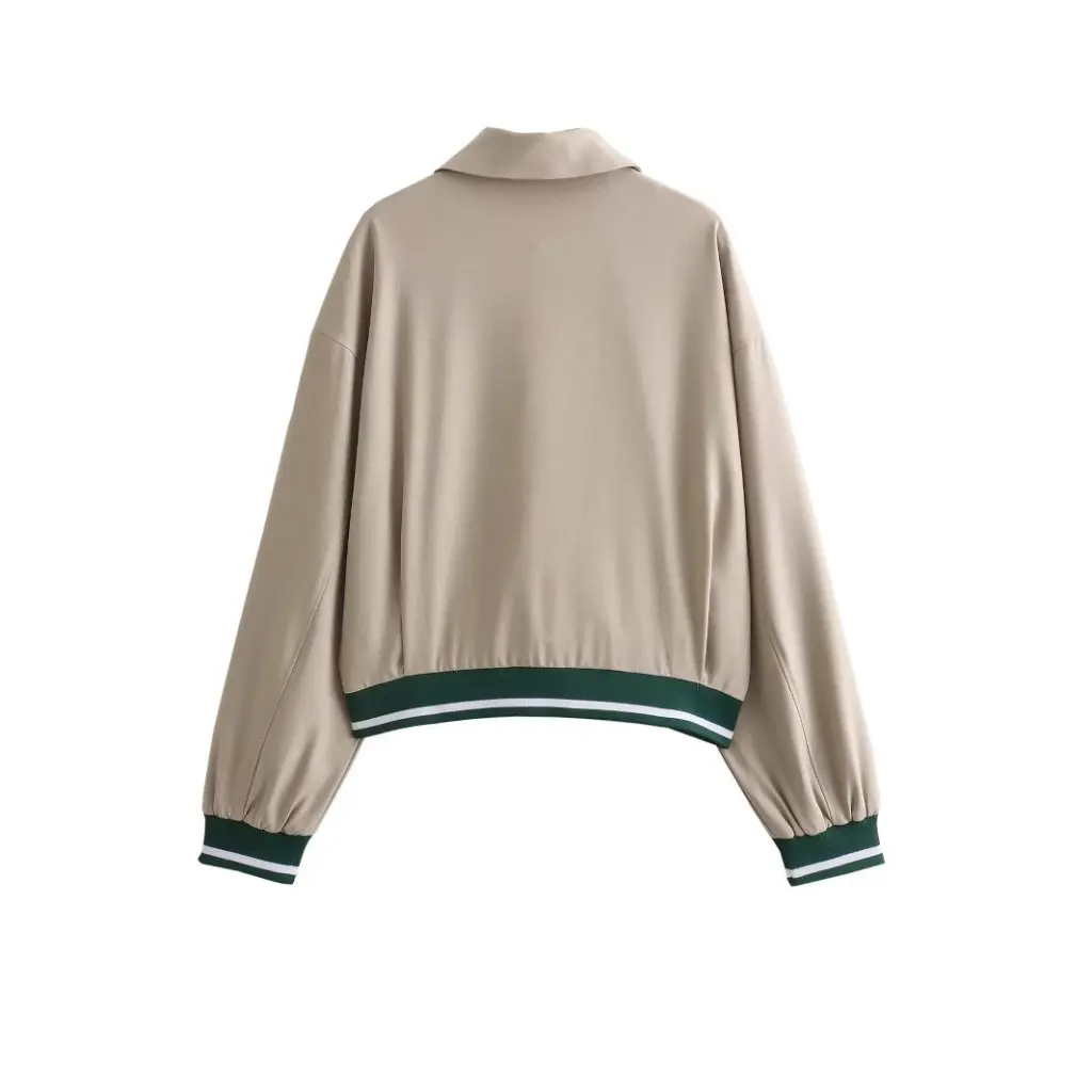 Spring Women's Elegant Lapel Zipper Blend Short Coat Bomber Jacket All-match Contrast Design Casual Outerwear
Spring Women's Elegant Lapel Zipper Blend Short Coat Bomber Jacket All-match Contrast Design Casual Outerwear