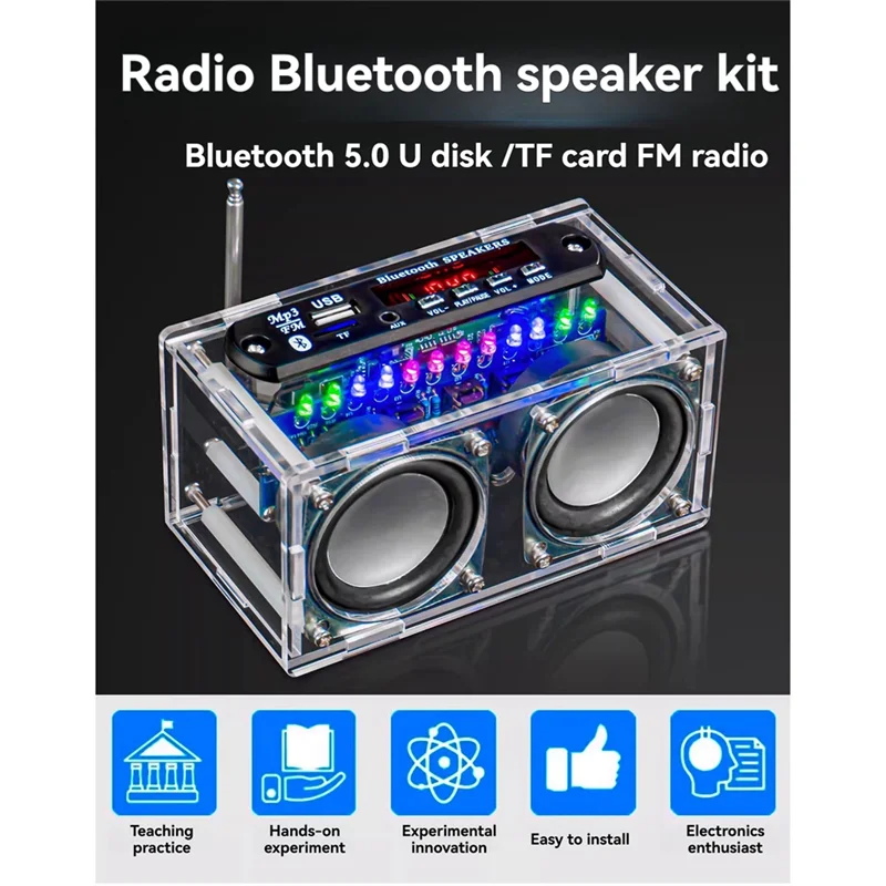 DIY Bluetooth-динамик 87,5-108 МГц FM-радио стерео DIY Kit Bluetooth-динамик DIY Kit FM-радио комплект для практики пайки
DIY Bluetooth-динамик 87,5-108 МГц FM-радио стерео DIY Kit Bluetooth-динамик DIY Kit FM-радио комплект для практики пайки