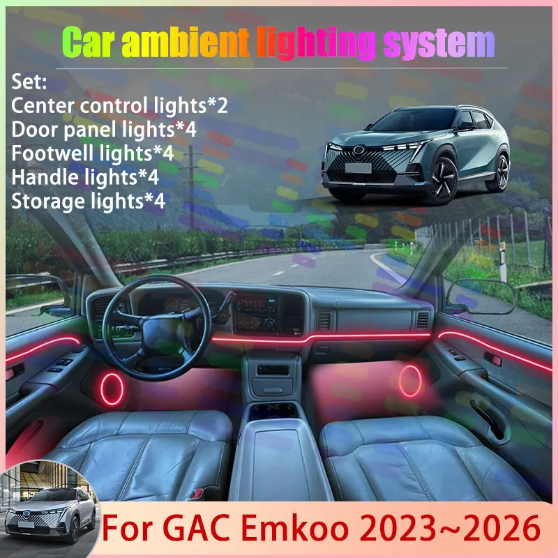 Для GAC Emkoo 2023 ~ 2026 SUV 2/24 в 1, автомобильная атмосферная лампа, абажур RGB, ансамбль, стример, набор атмосферных аксессуаров, автозапчасти
Для GAC Emkoo 2023 ~ 2026 SUV 2/24 в 1, автомобильная атмосферная лампа, абажур RGB, ансамбль, стример, набор атмосферных аксессуаров, автозапчасти