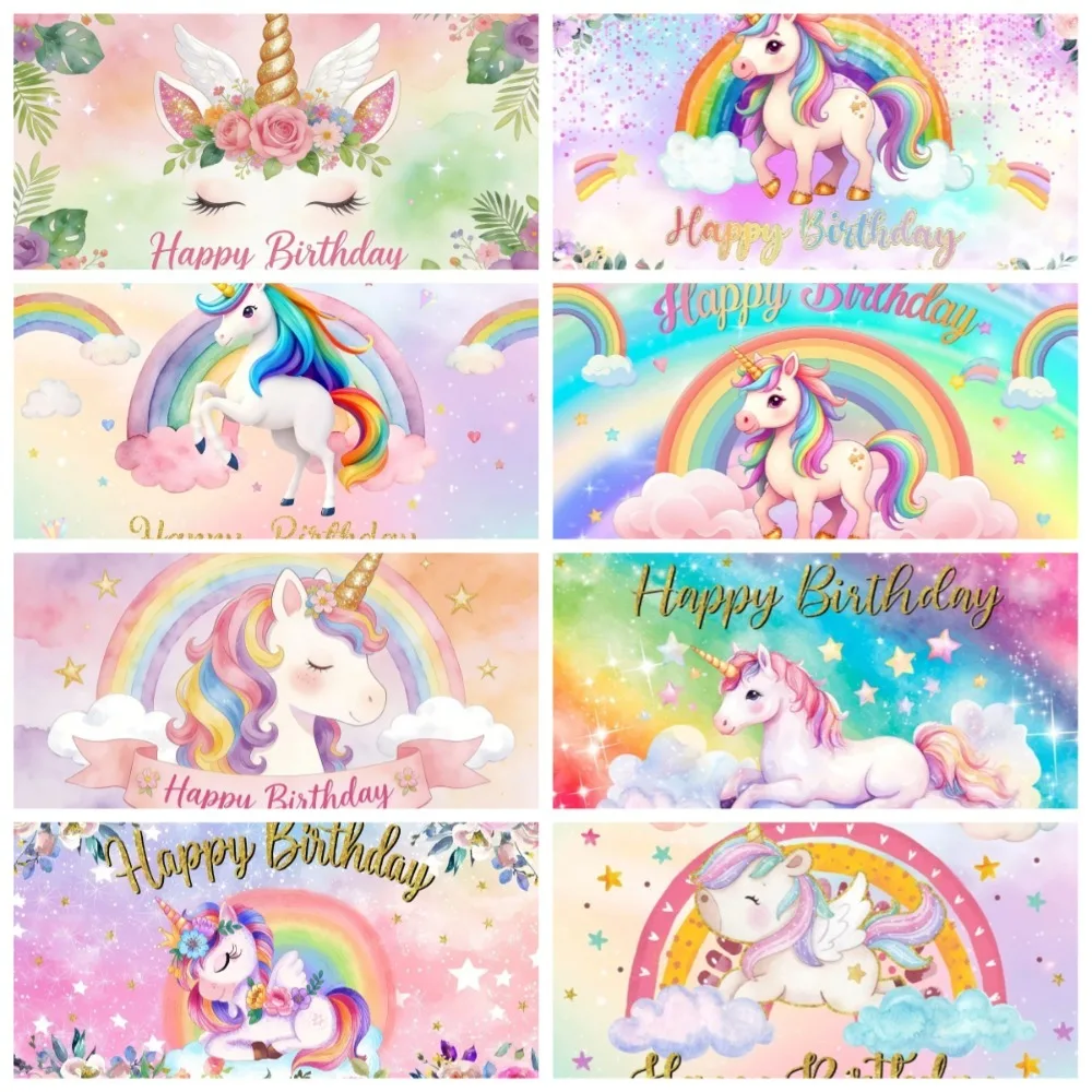 Rainbow Unicorn Theme Banner Photography Background, Children's Girl Birthday Party Decoration Photography Studio Backdrop Cloth
Rainbow Unicorn Theme Banner Photography Background, Children's Girl Birthday Party Decoration Photography Studio Backdrop Cloth