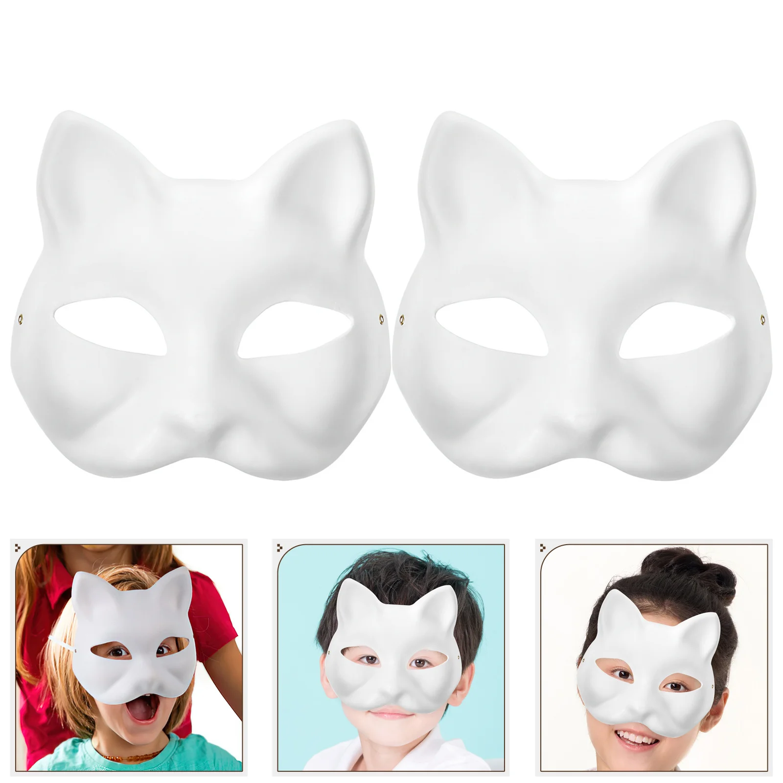 2pcs White Paper Blank Masks Diy Hand Painting Craft Blanks For Halloween Costume Cosplay Party Masquerade Accessories 
2pcs White Paper Blank Masks Diy Hand Painting Craft Blanks For Halloween Costume Cosplay Party Masquerade Accessories