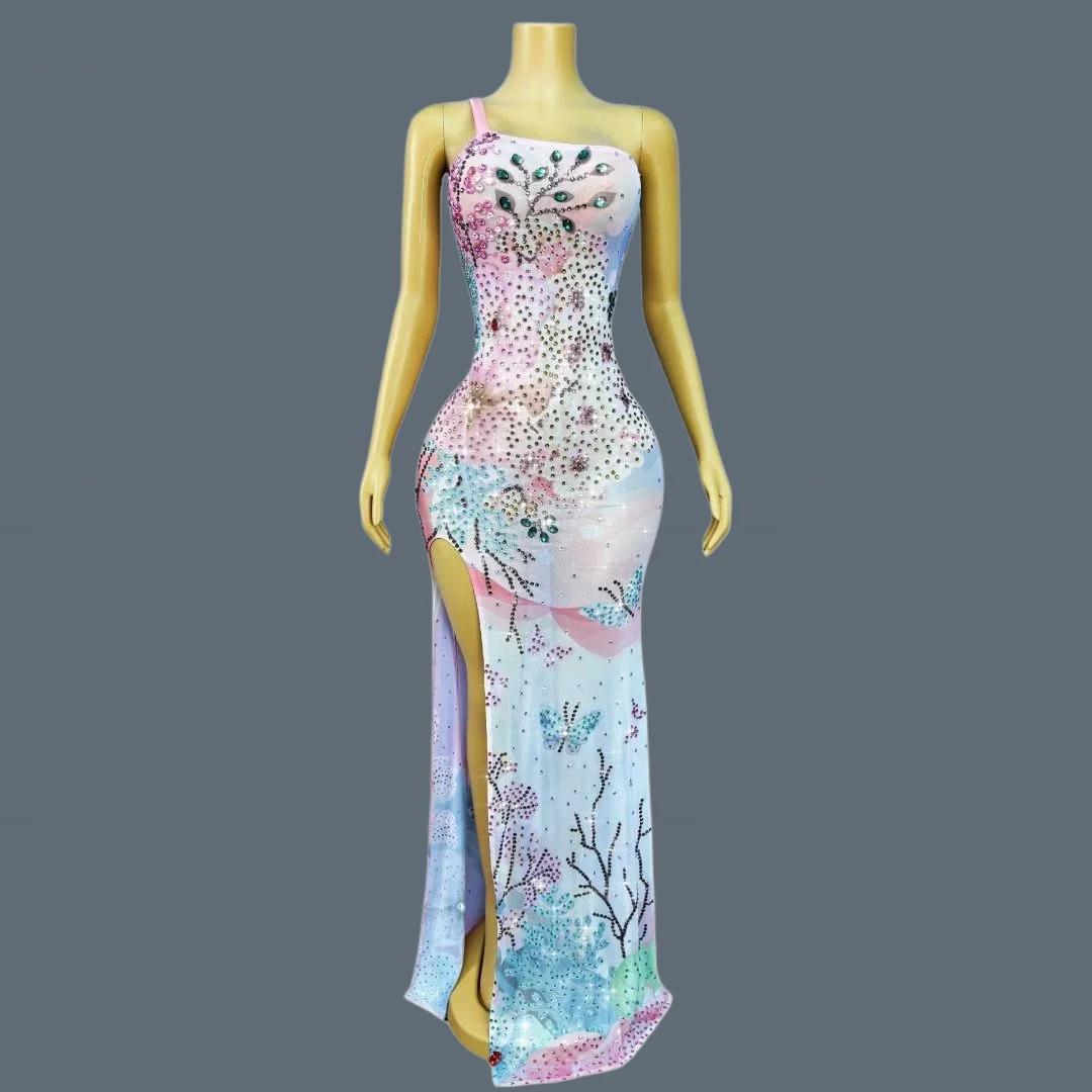 Sparkly Elegant Chic Rhinestone Spandex Elastic Printing Dresses Women Birthday Party Celebrate Sleeveless Evening Gown Baitao
Sparkly Elegant Chic Rhinestone Spandex Elastic Printing Dresses Women Birthday Party Celebrate Sleeveless Evening Gown Baitao