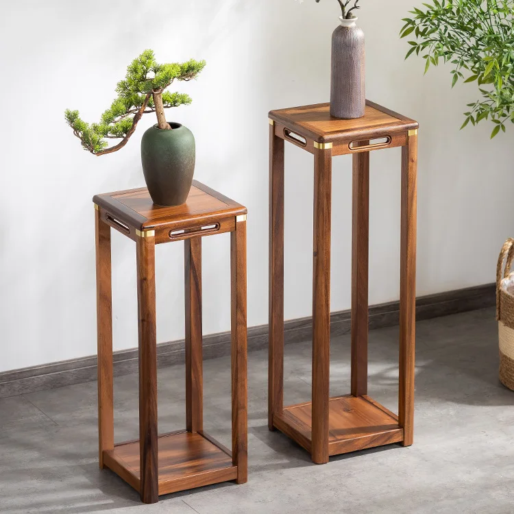 Solid wood flower stand walnut new Chinese home living room balcony antique flower table indoor shelf square bonsai stand
Solid wood flower stand walnut new Chinese home living room balcony antique flower table indoor shelf square bonsai stand