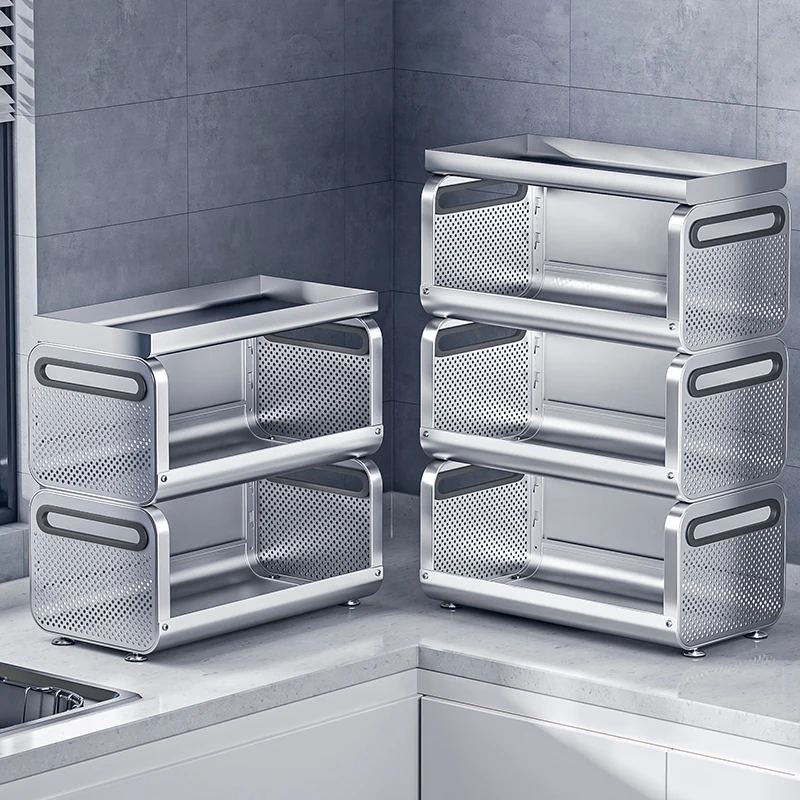 304 stainless steel kitchen countertop, ginger and garlic rack, multi-layer desktop
304 stainless steel kitchen countertop, ginger and garlic rack, multi-layer desktop