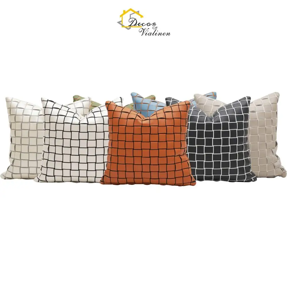 18" Throw Pillow Cover Faux Leather Minimalist Geometric Modern Stylish Decorative Pillow Cover Outdoor Handmade Weave Pillow
18" Throw Pillow Cover Faux Leather Minimalist Geometric Modern Stylish Decorative Pillow Cover Outdoor Handmade Weave Pillow