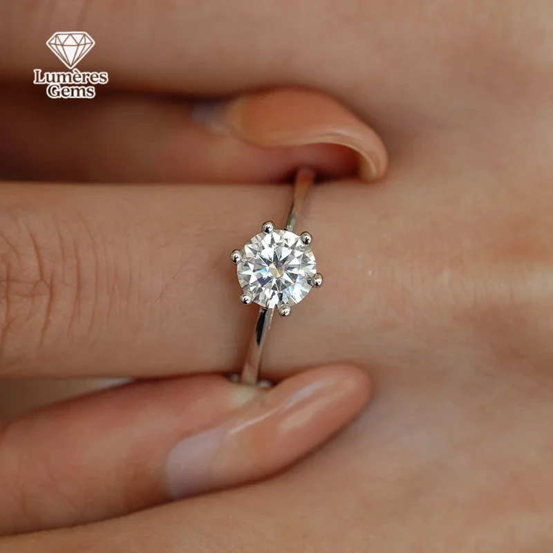 18K White Gold Six-Claw Rings For 0.5-3Ct Moissanite Women'S Ring Classic Marriage Proposal Platinum Pt950 Jewelry
18K White Gold Six-Claw Rings For 0.5-3Ct Moissanite Women'S Ring Classic Marriage Proposal Platinum Pt950 Jewelry