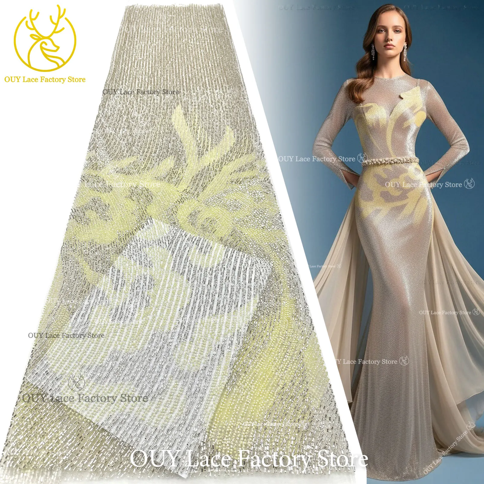 High-End Luxury Dubai Groom Heavy Beads Lace Fabric Luxury African Beaded Sequins Tulle Lace Fabric For Sewing Evening Dress
High-End Luxury Dubai Groom Heavy Beads Lace Fabric Luxury African Beaded Sequins Tulle Lace Fabric For Sewing Evening Dress