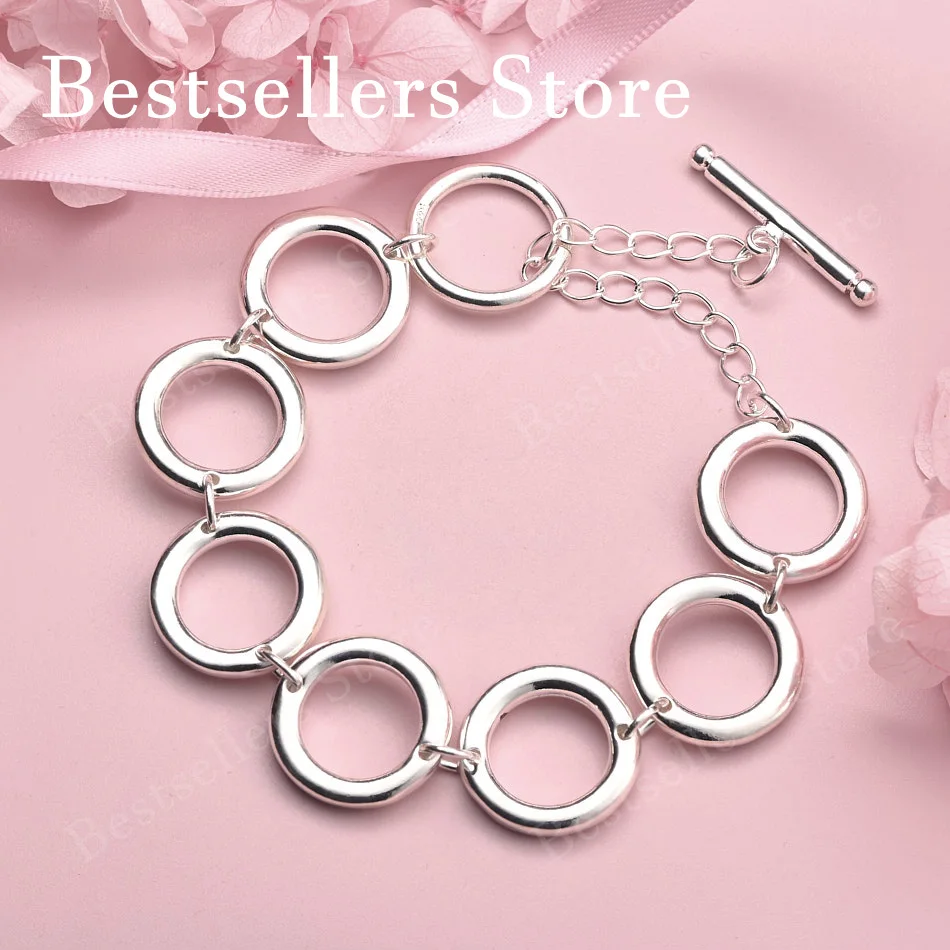 925 sterling silver 8-inch exquisite simple circular bracelet, fashionable women's wedding party jewelry accessories
925 sterling silver 8-inch exquisite simple circular bracelet, fashionable women's wedding party jewelry accessories