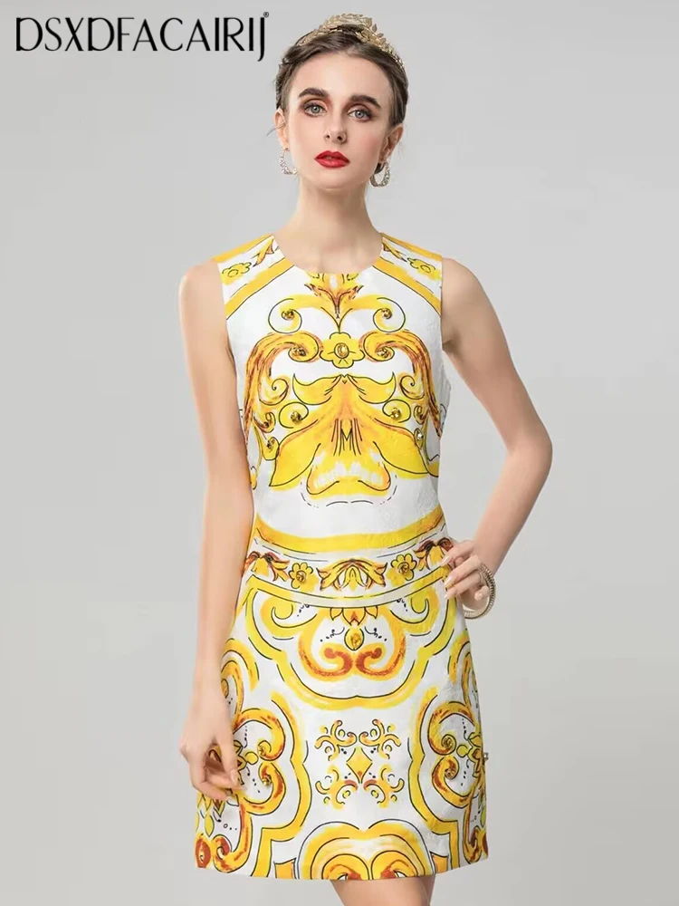 DSXDFACAIRIJ Crystal Diamonds Mini Dress For Women O-Neck Sleeveless Vintage Print Vest Dresses Fashion Summer Female
DSXDFACAIRIJ Crystal Diamonds Mini Dress For Women O-Neck Sleeveless Vintage Print Vest Dresses Fashion Summer Female