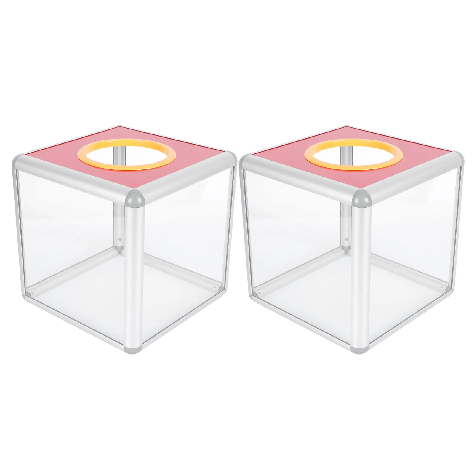2Pcs Transparent Raffle Box Aluminum Alloy Frame Clear Drawing Box Large Round Opening Donation Ballot Container for Prize Lucky
2Pcs Transparent Raffle Box Aluminum Alloy Frame Clear Drawing Box Large Round Opening Donation Ballot Container for Prize Lucky