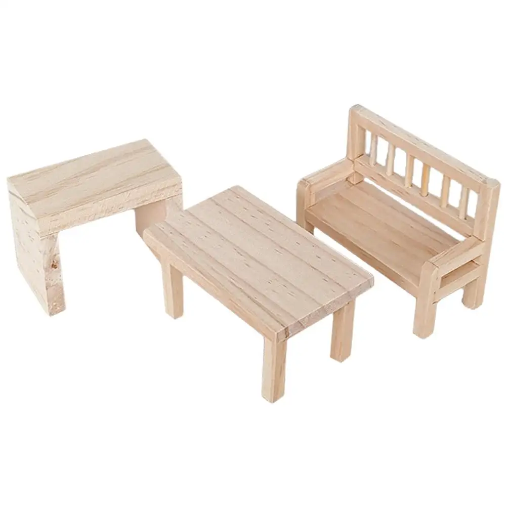 3Pcs Miniature Furniture Mini Table Chair Set Wooden Creative Decor Tiny House Accessories Realistic Living Bedroom Layout Prop
3Pcs Miniature Furniture Mini Table Chair Set Wooden Creative Decor Tiny House Accessories Realistic Living Bedroom Layout Prop