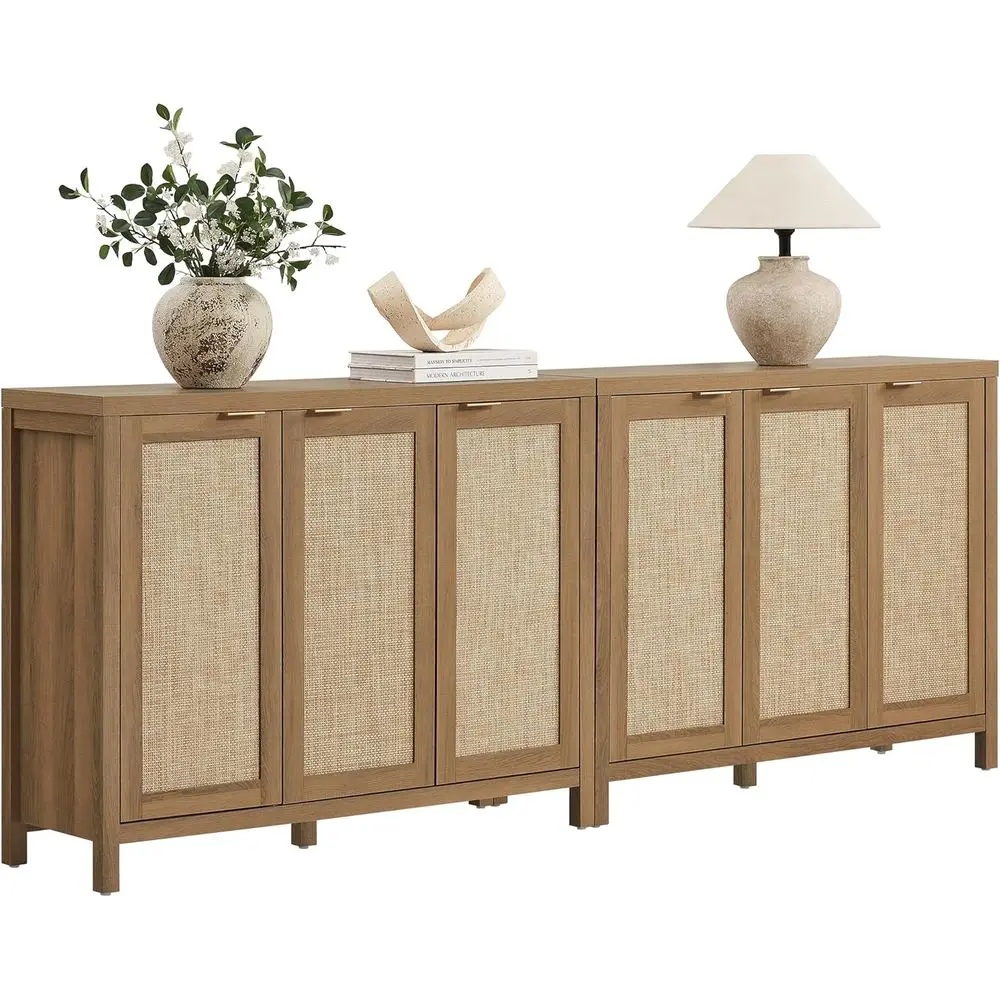 Rattan Buet Cabinet with Storage 87" Sideboard Cabinet with 6 Do& Adjustable Shelves Wood Sideboard Crza Storage Cabior Entryway
Rattan Buet Cabinet with Storage 87" Sideboard Cabinet with 6 Do& Adjustable Shelves Wood Sideboard Crza Storage Cabior Entryway
