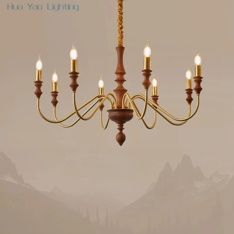 Walnut Wood Brass Candle, Vintage Retro style, Chandelier light for Living Room, Bedroom, Dining Room, Study, Kitchen
Walnut Wood Brass Candle, Vintage Retro style, Chandelier light for Living Room, Bedroom, Dining Room, Study, Kitchen