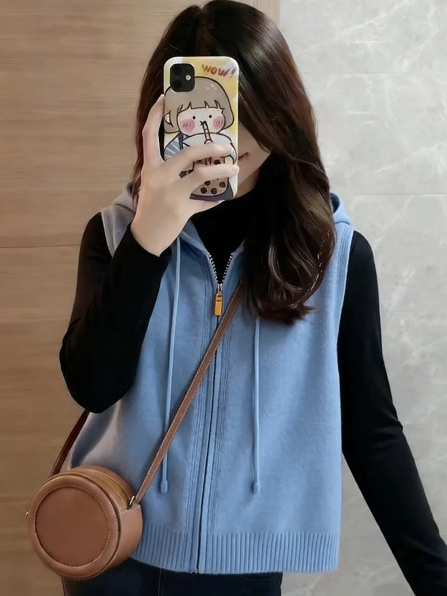 Blue Hooded Zipper Knitted Vest Soft Sleeveless Top Casual Spring Versatile Elegant Style Women's Fashion Outerwear
Blue Hooded Zipper Knitted Vest Soft Sleeveless Top Casual Spring Versatile Elegant Style Women's Fashion Outerwear