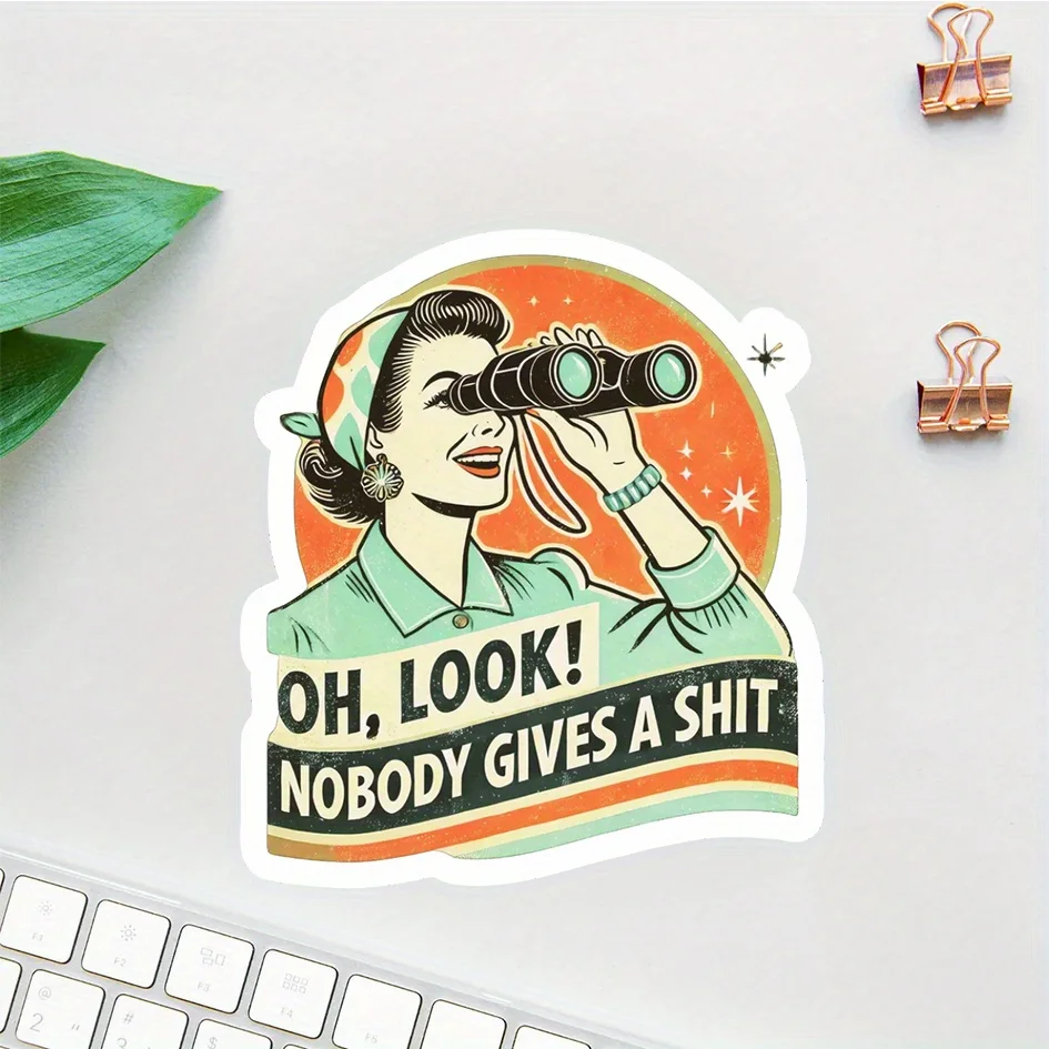 Oh, look! No one cares. "Vintage Fun Stickers -- binoculars and starry sky pattern, waterproof vinyl for laptops, tablets
Oh, look! No one cares. "Vintage Fun Stickers -- binoculars and starry sky pattern, waterproof vinyl for laptops, tablets