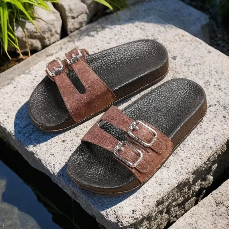 Детские ретро-сандалии с мягкой подошвой, пляжные шлепанцы унисекс для мальчиков и девочек, из телячьей кожи, мягкие, летние, для улицы, водонепроницаемые
Детские ретро-сандалии с мягкой подошвой, пляжные шлепанцы унисекс для мальчиков и девочек, из телячьей кожи, мягкие, летние, для улицы, водонепроницаемые 