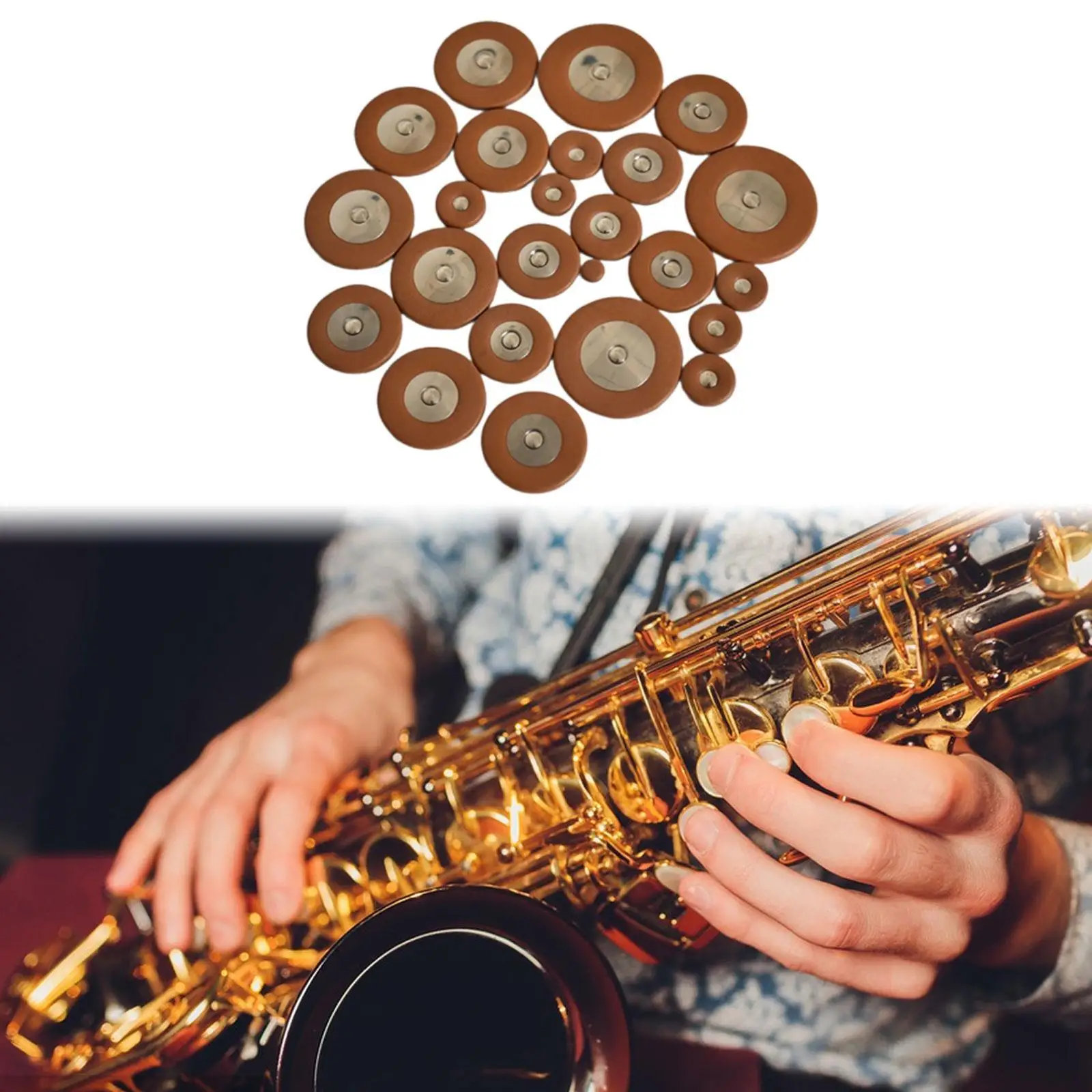 25x Saxohone Leather Pads Sturdy Repair Parts Instrument Parts with Multi Size Alto Sax Pads Replacement for Alto Sax Accessory
25x Saxohone Leather Pads Sturdy Repair Parts Instrument Parts with Multi Size Alto Sax Pads Replacement for Alto Sax Accessory