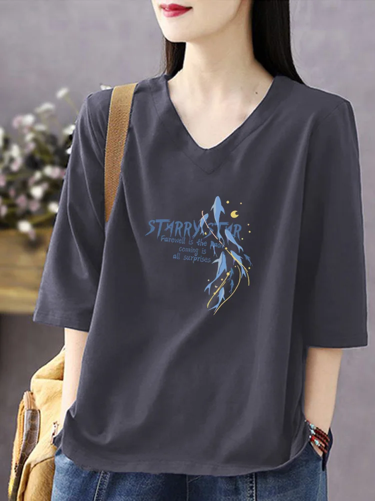 Loose Fit V-Neck 3/4 Sleeve Women's T-Shirt Autumn Winter Base Layer Gray Slimming Chicken Heart Neck Big Size Inner Wear
Loose Fit V-Neck 3/4 Sleeve Women's T-Shirt Autumn Winter Base Layer Gray Slimming Chicken Heart Neck Big Size Inner Wear