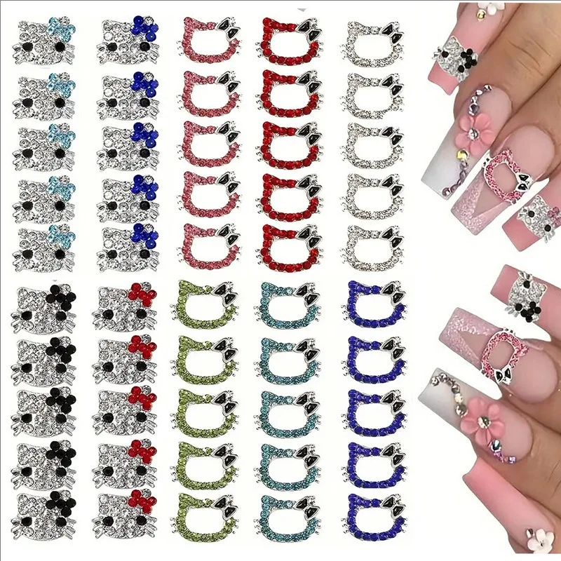 10Pcs Cute Hello Kitty Nail Accessories with Sparkling Diamonds Decorations for a Fun Manicure Nail Charm
10Pcs Cute Hello Kitty Nail Accessories with Sparkling Diamonds Decorations for a Fun Manicure Nail Charm