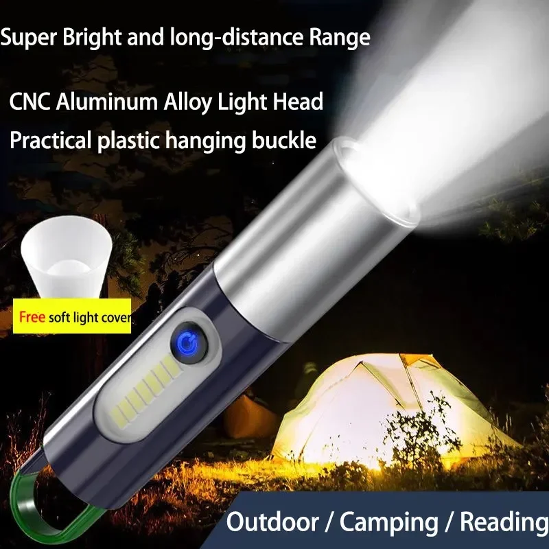 Strong Light Zoom LED Flashlight P50/White Laser Lighting Torch USB Rechargeable Lantern Outdoor Portable Camping Lamp with Hook
Strong Light Zoom LED Flashlight P50/White Laser Lighting Torch USB Rechargeable Lantern Outdoor Portable Camping Lamp with Hook