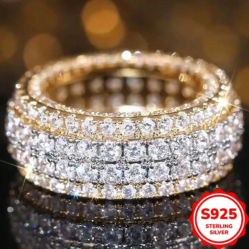Elegant and Genuine S925 Silver Full Diamond Ladies Engagement and Proposal Wedding Ring
Elegant and Genuine S925 Silver Full Diamond Ladies Engagement and Proposal Wedding Ring