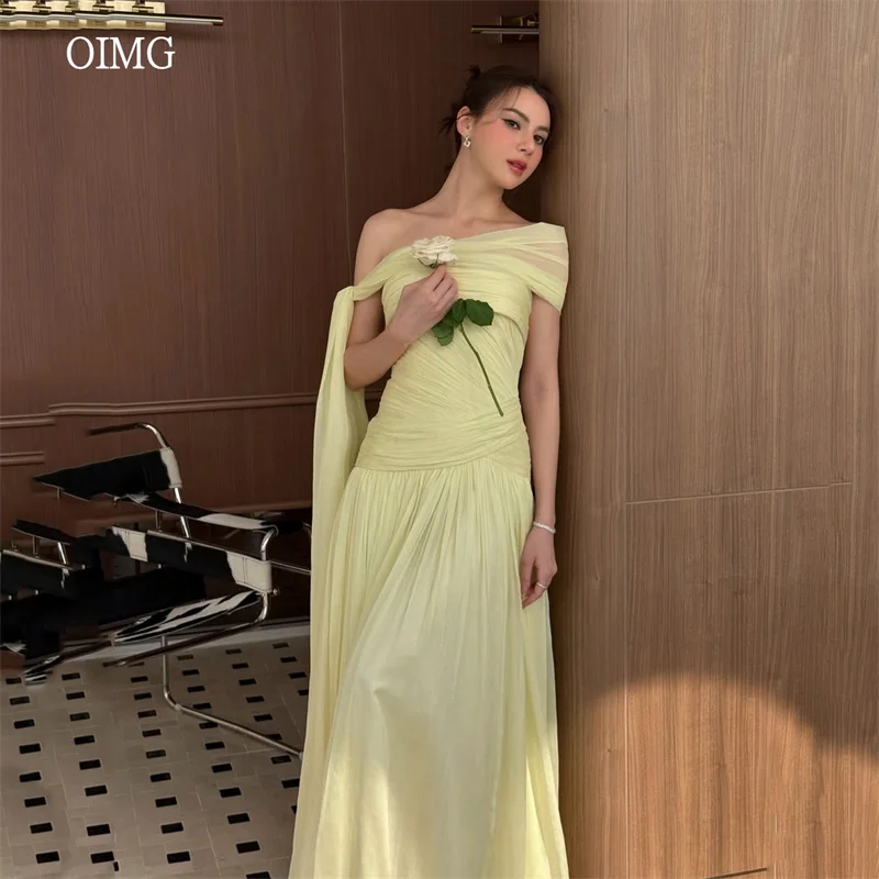 OIMG Maxi Yellow Off The Shoulder A Line Prom Gowns Pleated Party Gown Floor Length Evening Dress vestidos verano Customized
OIMG Maxi Yellow Off The Shoulder A Line Prom Gowns Pleated Party Gown Floor Length Evening Dress vestidos verano Customized