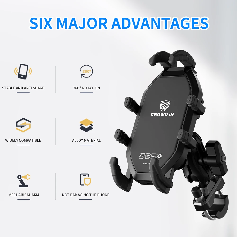 Motorcycle Electric Bike Mobile Phone Holder with Shock Absorber Bike Phone Holder Scooter Phone Clip for 4.7-7.1 Inch Phones
Motorcycle Electric Bike Mobile Phone Holder with Shock Absorber Bike Phone Holder Scooter Phone Clip for 4.7-7.1 Inch Phones