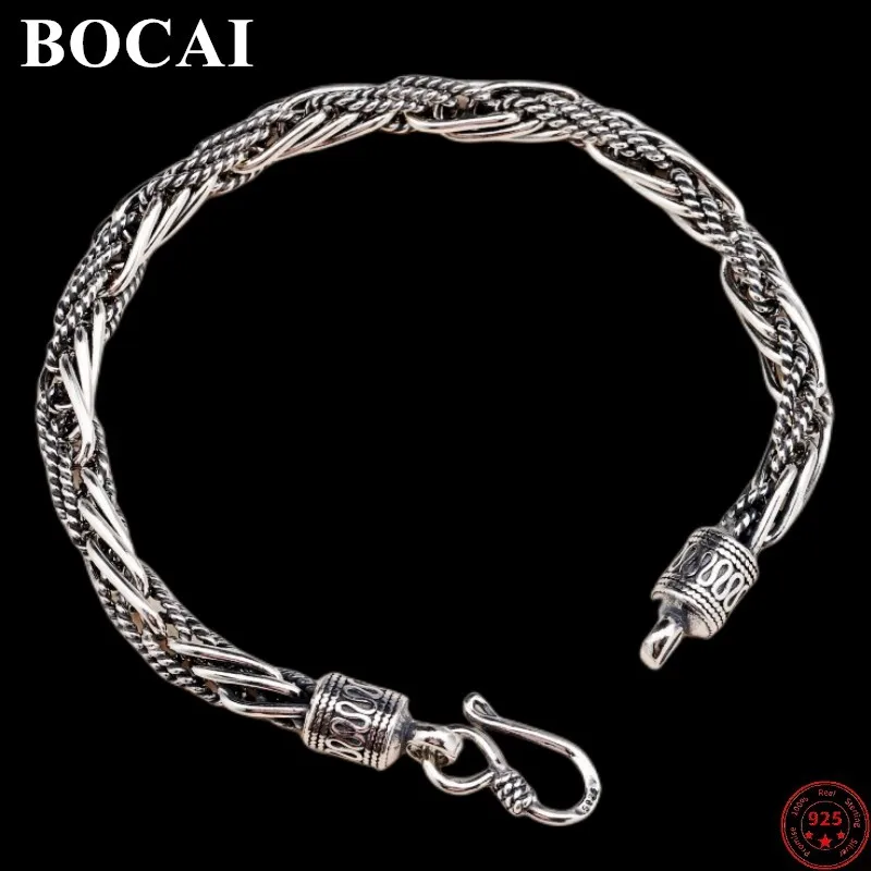Мужские браслеты BOCAI из стерлингового серебра S925 пробы, новая модная плетеная цепочка с рисунком в полоску, ювелирные изделия, бесплатная доставка
Мужские браслеты BOCAI из стерлингового серебра S925 пробы, новая модная плетеная цепочка с рисунком в полоску, ювелирные изделия, бесплатная доставка