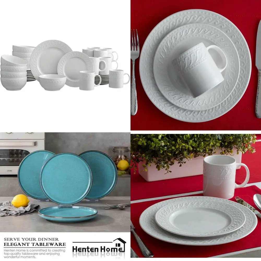 sylvia 32-piece white dinnerware set, service for 8, durable stoneware plates, bowls, and mugs, microwave and dishwasher safe
sylvia 32-piece white dinnerware set, service for 8, durable stoneware plates, bowls, and mugs, microwave and dishwasher safe