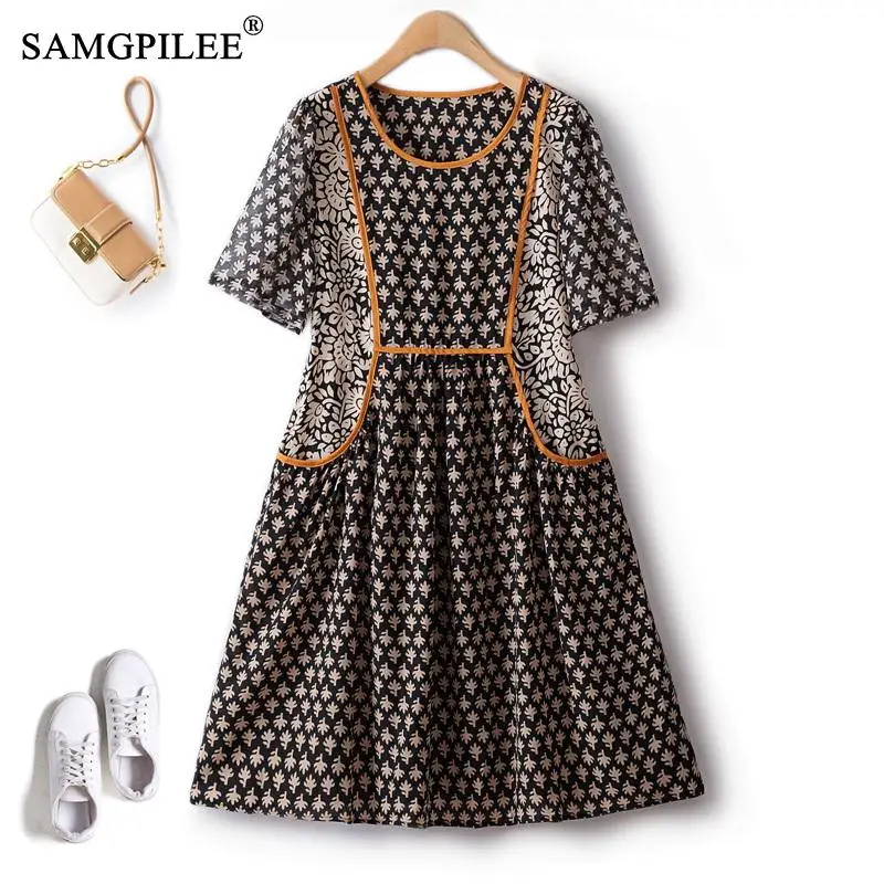 2023 Summer Flower Women Dresses Large Pocket Three Dimensional Cutting Chiffon Mid Length Short Sleeve Commuting Female Dress
2023 Summer Flower Women Dresses Large Pocket Three Dimensional Cutting Chiffon Mid Length Short Sleeve Commuting Female Dress