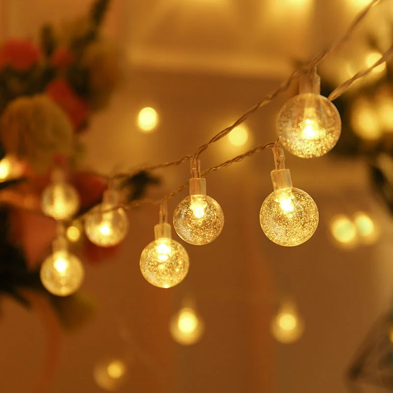 Battery Fairy Lights LED Bubble Ball String Lights Golden Glow for Wedding Holidays Room Decorations
Battery Fairy Lights LED Bubble Ball String Lights Golden Glow for Wedding Holidays Room Decorations