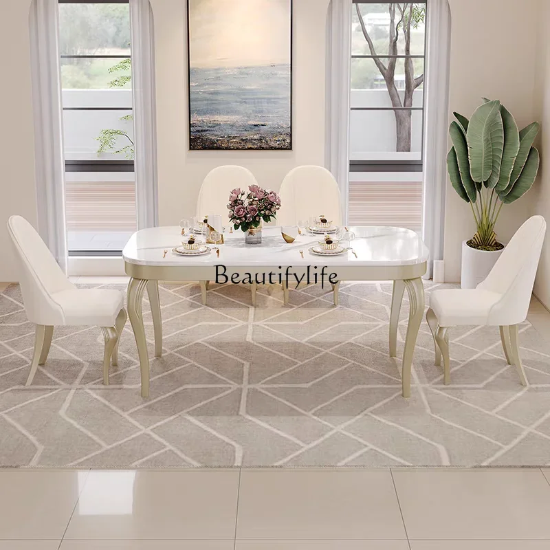 yj7 American light luxury dining table combination marble desktop household square dining table
yj7 American light luxury dining table combination marble desktop household square dining table