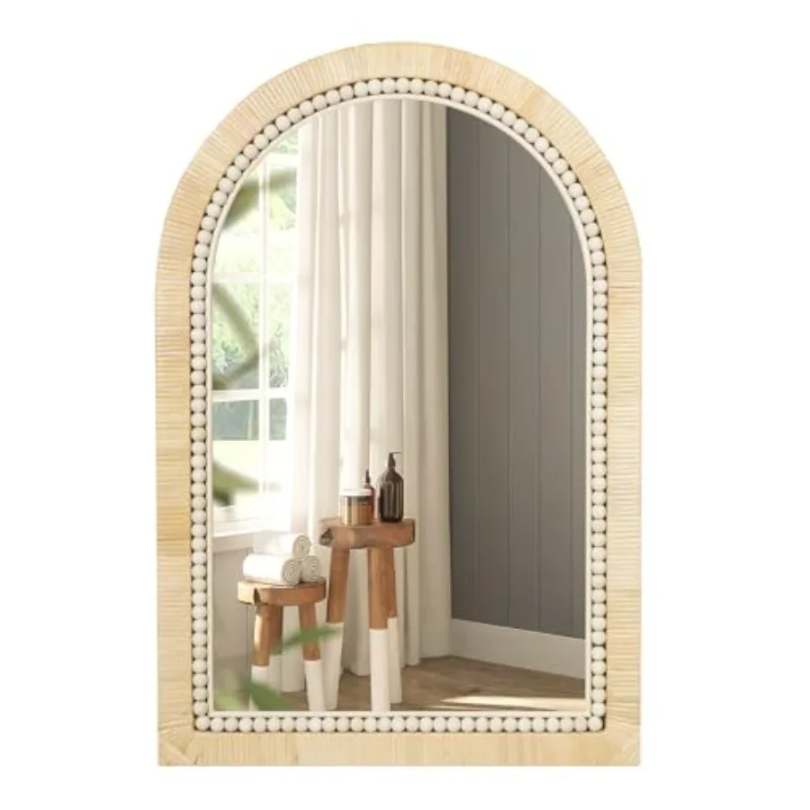 Rattan Mirror for Bathroom, 20x30 Inch Arch Rustic Farmhouse Wall Decor with Handmade Wicker Frame, Boho Mirror for Nursery Bed
Rattan Mirror for Bathroom, 20x30 Inch Arch Rustic Farmhouse Wall Decor with Handmade Wicker Frame, Boho Mirror for Nursery Bed