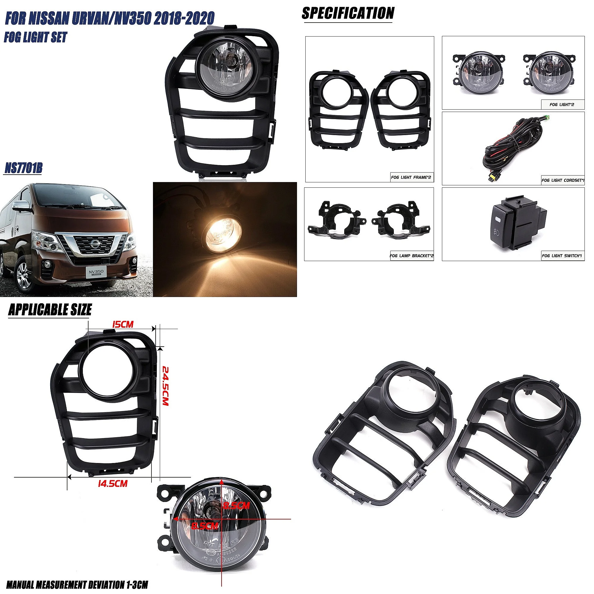 For Nissan NV350 2018 2019 2020 Front Fog Light Assembly DRL Daytime Running Lamp Bumper Light
For Nissan NV350 2018 2019 2020 Front Fog Light Assembly DRL Daytime Running Lamp Bumper Light