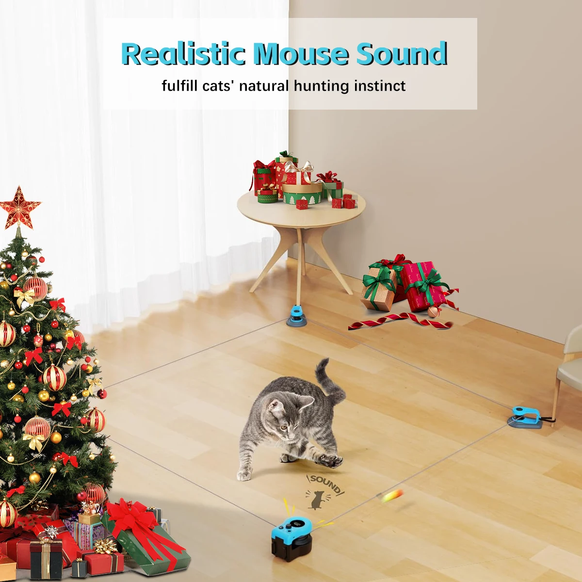 Interactive cat and dog chase toy, USB charging automatic bait, used for pet exercise and training, durable plastic material
Interactive cat and dog chase toy, USB charging automatic bait, used for pet exercise and training, durable plastic material