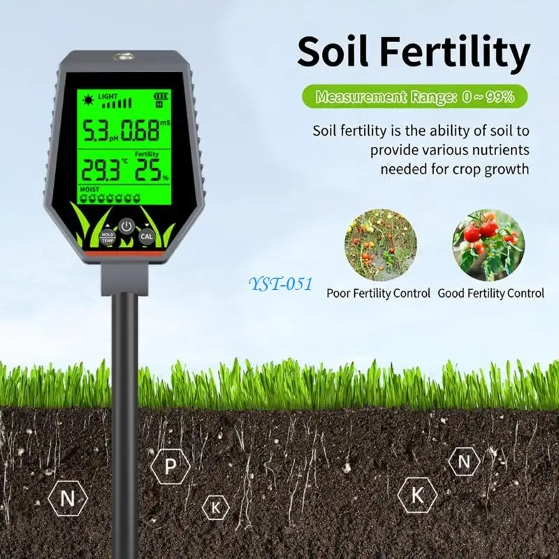 E15A Innovative 6 In 1 Soil Tester For Home Yard Farm And Indoor Planting Use
E15A Innovative 6 In 1 Soil Tester For Home Yard Farm And Indoor Planting Use