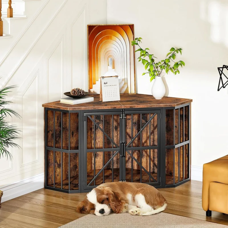 Corner Dog Kennel With Metal Frame Steel-Wood Construction, Simple And Practical, Suitable For Medium-Sized Dogs
Corner Dog Kennel With Metal Frame Steel-Wood Construction, Simple And Practical, Suitable For Medium-Sized Dogs