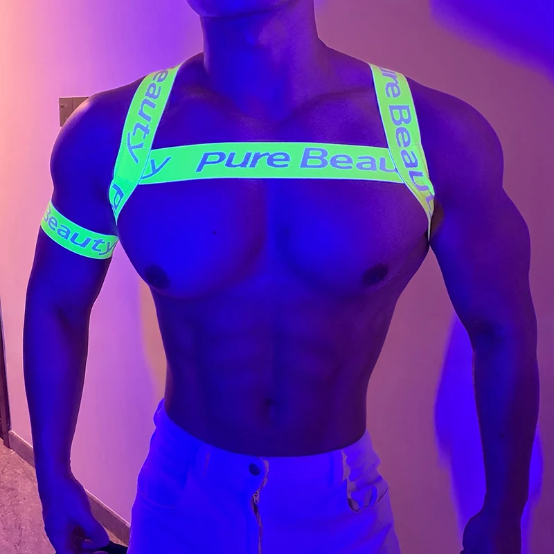 Male Pole Dance Costume Fluorescent Chest Strap Accessories Nightclub Bar Muscle Man Dancing Stage Wear Party Rave Outfit 5355
Male Pole Dance Costume Fluorescent Chest Strap Accessories Nightclub Bar Muscle Man Dancing Stage Wear Party Rave Outfit 5355
